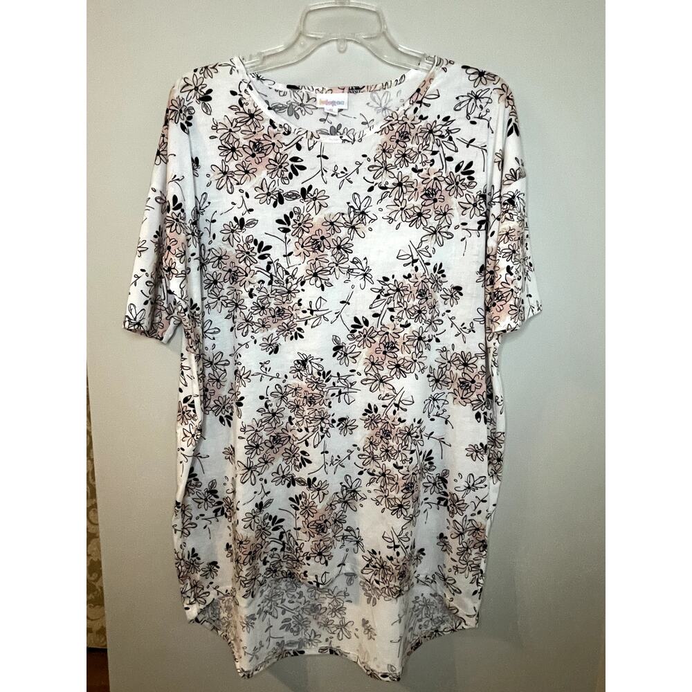 Lularoe Womens M Tunic‎ Top High Low Hem Floral Print EUC